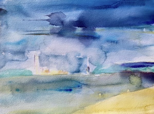 Akvarel af Aarhus Bugt #2