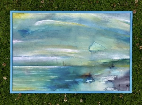 Akvarel af Aarhus Bugt